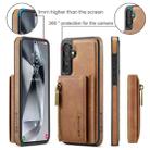 For Samsung Galaxy S24 FE 5G DG.MING M5 Series Zip RFID Multi Card Detachable Leather Phone Case(Brown) - 2