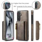For Samsung Galaxy S24 FE 5G DG.MING M5 Series Zip RFID Multi Card Detachable Leather Phone Case(Coffee) - 2