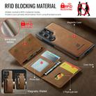 For Samsung Galaxy S25 Ultra 5G DG.MING M5 Series Zip RFID Multi Card Detachable Leather Phone Case(Brown) - 3