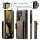 For Samsung Galaxy S25 Ultra 5G DG.MING M5 Series Zip RFID Multi Card Detachable Leather Phone Case(Coffee) - 2