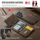 For Samsung Galaxy S25 Ultra 5G DG.MING M5 Series Zip RFID Multi Card Detachable Leather Phone Case(Coffee) - 3