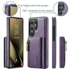 For Samsung Galaxy S25 Ultra 5G DG.MING M5 Series Zip RFID Multi Card Detachable Leather Phone Case(Purple) - 2