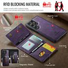 For Samsung Galaxy S25 Ultra 5G DG.MING M5 Series Zip RFID Multi Card Detachable Leather Phone Case(Purple) - 3