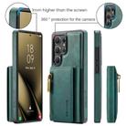 For Samsung Galaxy S25 Ultra 5G DG.MING M5 Series Zip RFID Multi Card Detachable Leather Phone Case(Green) - 2