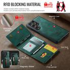 For Samsung Galaxy S25 Ultra 5G DG.MING M5 Series Zip RFID Multi Card Detachable Leather Phone Case(Green) - 3