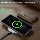 For Samsung Galaxy S25 Edge 5G DG.MING M5 Series Zip RFID Multi Card Detachable Leather Phone Case(Coffee) - 3