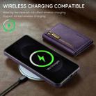 For Samsung Galaxy S25 Edge 5G DG.MING M5 Series Zip RFID Multi Card Detachable Leather Phone Case(Purple) - 3