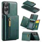 For Samsung Galaxy S25 Edge 5G DG.MING M5 Series Zip RFID Multi Card Detachable Leather Phone Case(Green) - 1