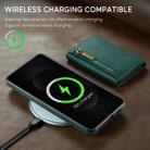 For Samsung Galaxy S25 Edge 5G DG.MING M5 Series Zip RFID Multi Card Detachable Leather Phone Case(Green) - 3