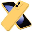 For Honor 100 Solid Color Liquid Silicone Dropproof Full Coverage Protective Case(Yellow) - 1