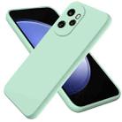 For Honor 100 Pro Solid Color Liquid Silicone Dropproof Full Coverage Protective Case(Green) - 1