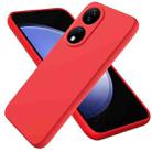 For Honor X7b/Play 50 Plus Solid Color Liquid Silicone Dropproof Full Coverage Protective Case(Red) - 1