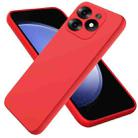 For Infinix Hot 40i Solid Color Liquid Silicone Dropproof Full Coverage Phone Case(Red) - 1