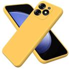 For Infinix Hot 40i Solid Color Liquid Silicone Dropproof Full Coverage Phone Case(Yellow) - 1