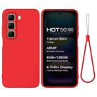 For Infinix Hot 50 5G Solid Color Liquid Silicone Dropproof Full Coverage Phone Case(Red) - 1