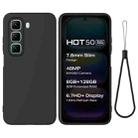 For Infinix Hot 50 5G Solid Color Liquid Silicone Dropproof Full Coverage Phone Case(Black) - 1