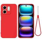 For Infinix Smart 9 Solid Color Liquid Silicone Dropproof Full Coverage Phone Case(Red) - 1