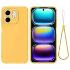 For Infinix Smart 9 Solid Color Liquid Silicone Dropproof Full Coverage Phone Case(Yellow) - 1