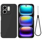 For Infinix Smart 9 Solid Color Liquid Silicone Dropproof Full Coverage Phone Case(Black) - 1