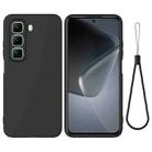 For Infinix Hot 50 Pro+ 4G Solid Color Liquid Silicone Dropproof Full Coverage Phone Case(Black) - 1