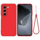 For Infinix Hot 50 Pro 4G Solid Color Liquid Silicone Dropproof Full Coverage Phone Case(Red) - 1