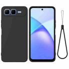 For Infinix Smart 10 Plus 4G Solid Color Liquid Silicone Dropproof Full Coverage Phone Case(Black) - 1