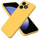 For itel S23+ Solid Color Liquid Silicone Dropproof Full Coverage Protective Case(Yellow) - 1