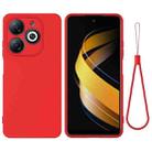 For itel P55 Solid Color Liquid Silicone Full Coverage Phone Case(Red) - 1