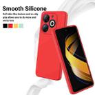 For itel P55 Solid Color Liquid Silicone Full Coverage Phone Case(Red) - 3