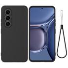 For itel S25 Solid Color Liquid Silicone Full Coverage Phone Case(Black) - 1