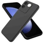 For vivo T2 Pro/S17e/iQOO Z7 Pro Solid Color Liquid Silicone Dropproof Full Coverage Phone Case(Black) - 1