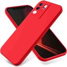 For vivo V30 Lite 5G Solid Color Liquid Silicone Dropproof Full Coverage Phone Case(Red) - 1