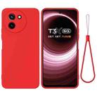 For vivo T3x / Y200i 5G Solid Color Liquid Silicone Dropproof Full Coverage Phone Case(Red) - 1