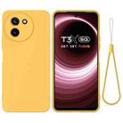 For vivo T3x / Y200i 5G Solid Color Liquid Silicone Dropproof Full Coverage Phone Case(Yellow) - 1