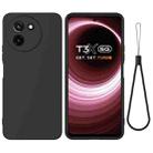 For vivo T3x / Y200i 5G Solid Color Liquid Silicone Dropproof Full Coverage Phone Case(Black) - 1