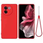 For vivo V30e 5G Solid Color Liquid Silicone Dropproof Full Coverage Phone Case(Red) - 1