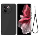 For vivo V30e 5G Solid Color Liquid Silicone Dropproof Full Coverage Phone Case(Black) - 1