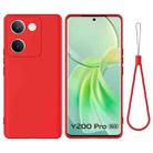 For vivo Y200 Pro Solid Color Liquid Silicone Dropproof Full Coverage Phone Case(Red) - 1