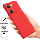 For vivo Y200 Pro Solid Color Liquid Silicone Dropproof Full Coverage Phone Case(Red) - 2