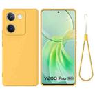 For vivo Y200 Pro Solid Color Liquid Silicone Dropproof Full Coverage Phone Case(Yellow) - 1