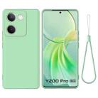 For vivo Y200 Pro Solid Color Liquid Silicone Dropproof Full Coverage Phone Case(Green) - 1