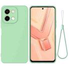 For vivo Y28 4G Solid Color Liquid Silicone Dropproof Full Coverage Phone Case(Green) - 1