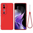 For vivo V40 / S19 Pro Solid Color Liquid Silicone Dropproof Full Coverage Phone Case(Red) - 1