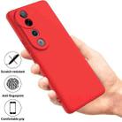 For vivo T3 Ultra Solid Color Liquid Silicone Dropproof Full Coverage Phone Case(Red) - 2