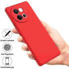 For vivo V40 Lite Solid Color Liquid Silicone Dropproof Full Coverage Phone Case(Red) - 2