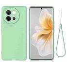 For vivo V40 Lite Solid Color Liquid Silicone Dropproof Full Coverage Phone Case(Green) - 1