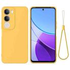 For vivo Y19s Solid Color Liquid Silicone Dropproof Full Coverage Phone Case(Yellow) - 1