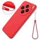 For vivo X200 Solid Color Liquid Silicone Dropproof Full Coverage Phone Case(Red) - 2