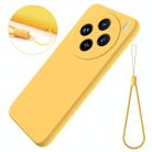For vivo X200 Solid Color Liquid Silicone Dropproof Full Coverage Phone Case(Yellow) - 2
