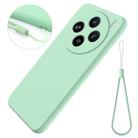 For vivo X200 Solid Color Liquid Silicone Dropproof Full Coverage Phone Case(Green) - 2
